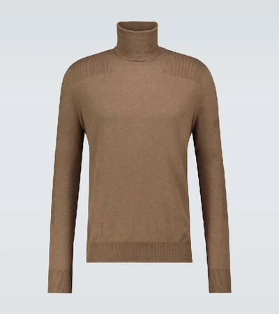 Amiri Wool And Cashmere-blend Rollneck Sweater In Brown