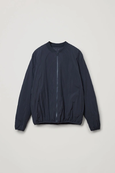 Cos Reversible Padded Bomber Jacket In Blue