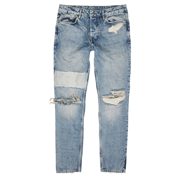 Ksubi Chitch Blue Distressed Slim-leg Jeans In Denim | ModeSens