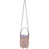 FENDI PURPLE RAFFIA MINI 'FOREVER FENDI' MON TRÉSOR BUCKET BAG