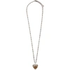 ALEXANDER MCQUEEN SILVER LONG HEART NECKLACE