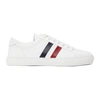 Moncler New Monaco Stripe-detail Sneakers In 002 White
