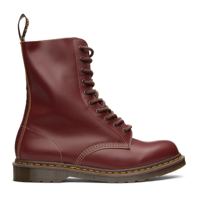 Dr. Martens' 1460 Vintage Made In England Lace Up Boots In Red