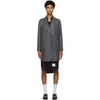 THOM BROWNE GREY WOOL & CASHMERE UNCONSTRUCTED 4-BAR COAT