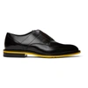 FENDI BLACK LEATHER SLIP-ON DERBYS