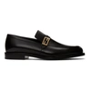 FENDI BLACK 'FOREVER FENDI' BAGUETTE LOAFERS