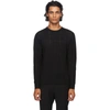 FENDI BLACK WOOL PUNCHED CHECK SWEATER