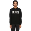 FENDI FENDI BLACK LOGO WOOL SWEATER