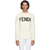 Fendi Brand-embroidered Crewneck Wool Jumper In Blanc