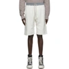 RICK OWENS DRKSHDW RICK OWENS DRKSHDW OFF-WHITE AND GREY PUSHER SHORTS