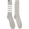 THOM BROWNE THOM BROWNE GREY CHUNKY RIB 4-BAR MID-CALF SOCKS