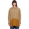 CHLOÉ CHLOE BROWN WOOL COLOR BLOCK JACKET