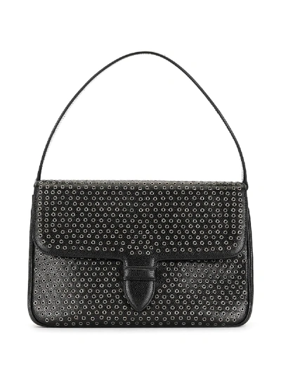 Pre-owned Alaïa Eyelet-embellished Shoulder Bag In Black