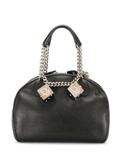 Pre-owned Dior  Gambler Dice Tote Bag In Black