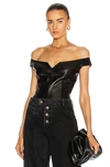 ZEYNEP ARCAY PRINCESS LEATHER BODYSUIT,ZEYF-WS30