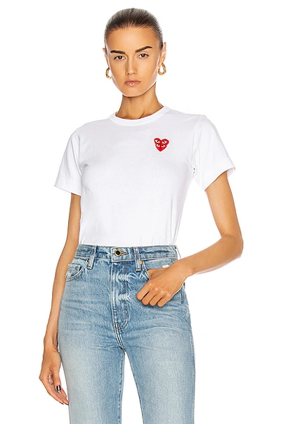 Comme Des Garçons Play Tee Shirt In White