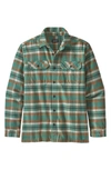 Patagonia Fjord Regular Fit Organic Cotton Flannel Shirt In Independence Eelgrass Green