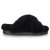 Inuikii Crossover-strap Shearling Slides In Black