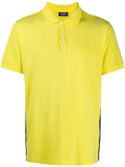 Karl Lagerfeld Logo Embroidered Polo Shirt In Yellow
