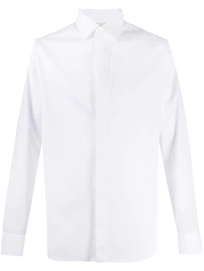 Z Zegna Long-sleeved Tuxedo Shirt In White