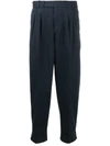 PT01 PLEAT-FRONT CROPPED TROUSERS