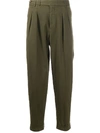 PT01 PLEAT-FRONT CROPPED TROUSERS