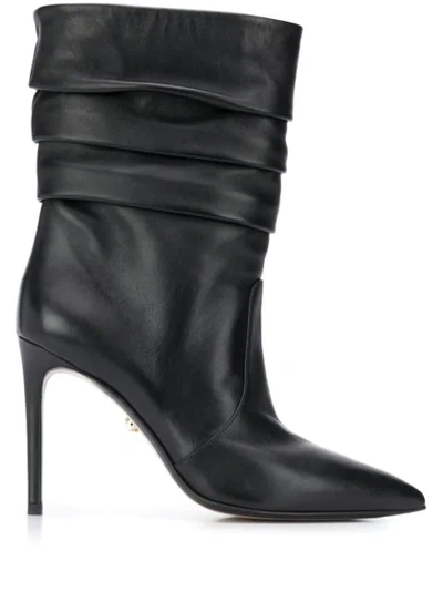 Alevì Pointed-toe Layered Boots In Black