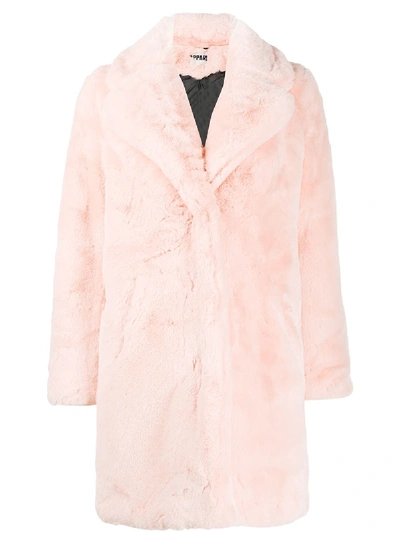 Apparis Sasha Oversized Faux-fur Coat In Pink