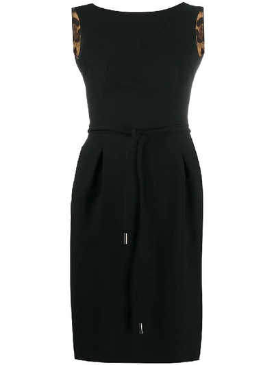 Pre-owned Dolce & Gabbana Tied Belt Dress In Black