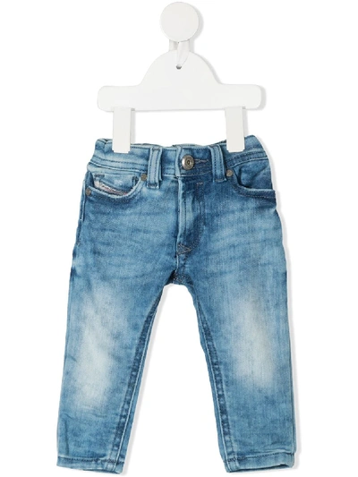 Diesel Babies' Faded Effect Jeans In Blue