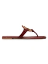 TORY BURCH WOMEN'S MILLER METAL LEATHER THONG SANDALS,0400012930316