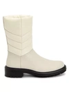 Aquatalia Lori Quilted Leather & Nylon Boots In White