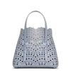 ALAÏA MINA MINI 20 BLUE LEATHER TOTE BAG