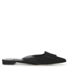 MANOLO BLAHNIK MAYSALEFLAT BLACK SUEDE MULE FLATS