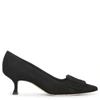 Manolo Blahnik Maysale Pump 50 Black Suede