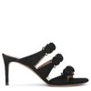 ALAÏA BOMBE 70 BLACK SUEDE MULES