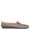 GIANVITO ROSSI SNAKE PRINT SUEDE LOAFERS