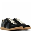Maison Margiela Replica Suede Leather Gum Sole Sneakers In Black