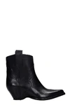 MAISON MARGIELA TEXAN ANKLE BOOTS IN BLACK LEATHER,11511278