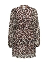 SEMICOUTURE ANIMALIER FLOUNCED DRESS,11511989