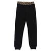 Young Versace Waistband-logo Track Pants In Nero
