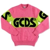 Gcds Intarsia Wool Blend Knit Sweater In Rosa
