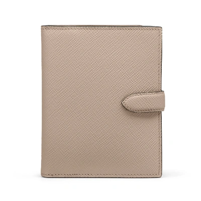 Smythson Panama Pocket Tab Wallet In Sandstone