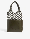 STELLA MCCARTNEY LOGO-PERFORATED KNOTTED FAUX-LEATHER TOTE BAG,R00595811