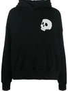 PALM ANGELS     SKULL HOODY  BLACK WHITE    