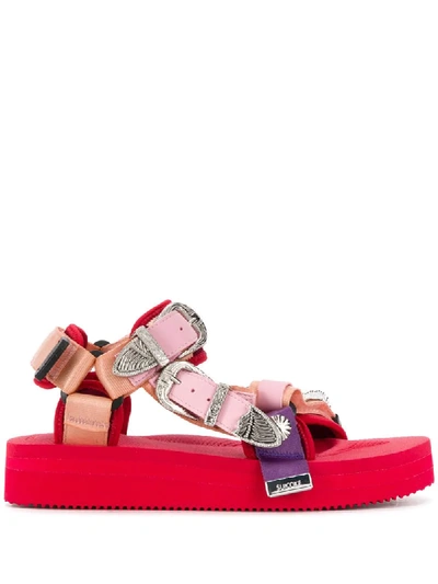 Toga Chunky Multi-strap Sandals In Red