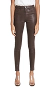 L'agence Marguerite Coated High Waist Skinny Jeans In Cocoa Coated