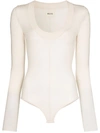 KHAITE CLOVER SCOOP NECK BODYSUIT