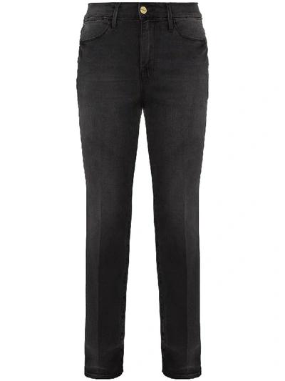 Frame Le Sleek High-rise Straight-leg Jeans In Black