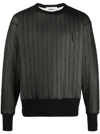 Ambush Embroidered Logo Quilted Sweatshirt In Black,white